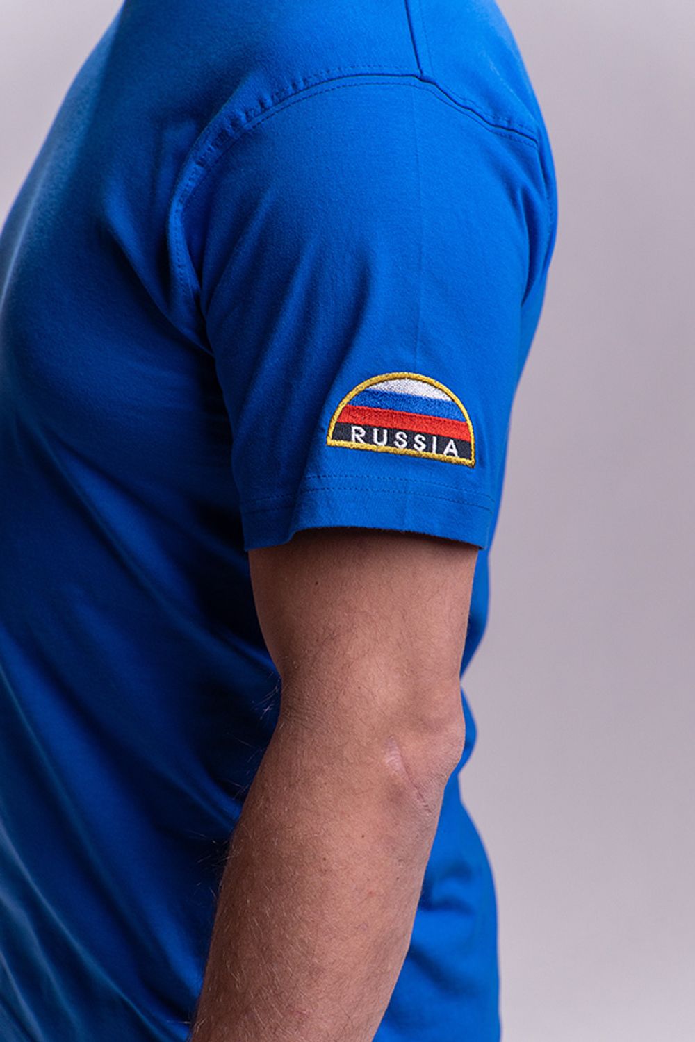 Футболка мужская МЧС цв. василек (вышивка)