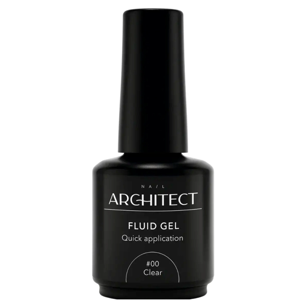 Nail ARCHITECT FLUID GEL - Гель Флюид прозрачный 00 Clear. Жидкий, низкотемпературный, ультрастойкий гель, 15 мл