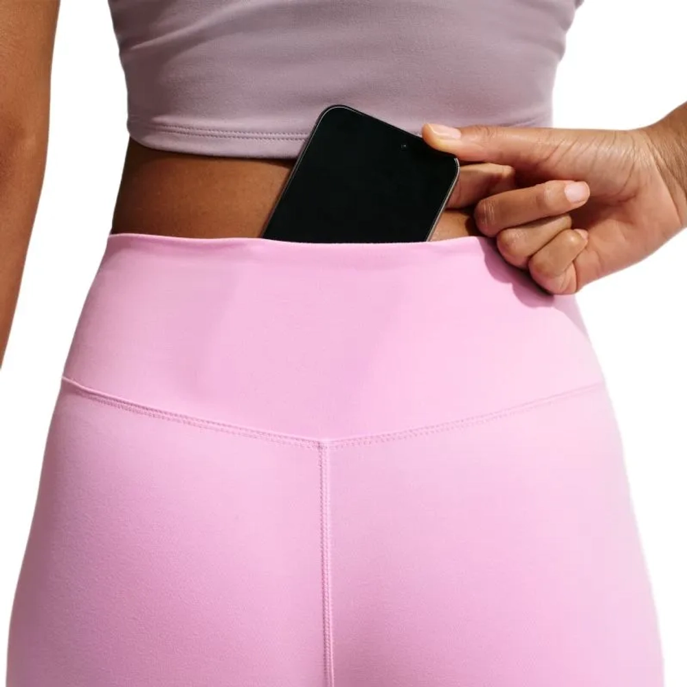 Леггинсы Nike One Seamless Front High Waisted Full Length - pink rise/white