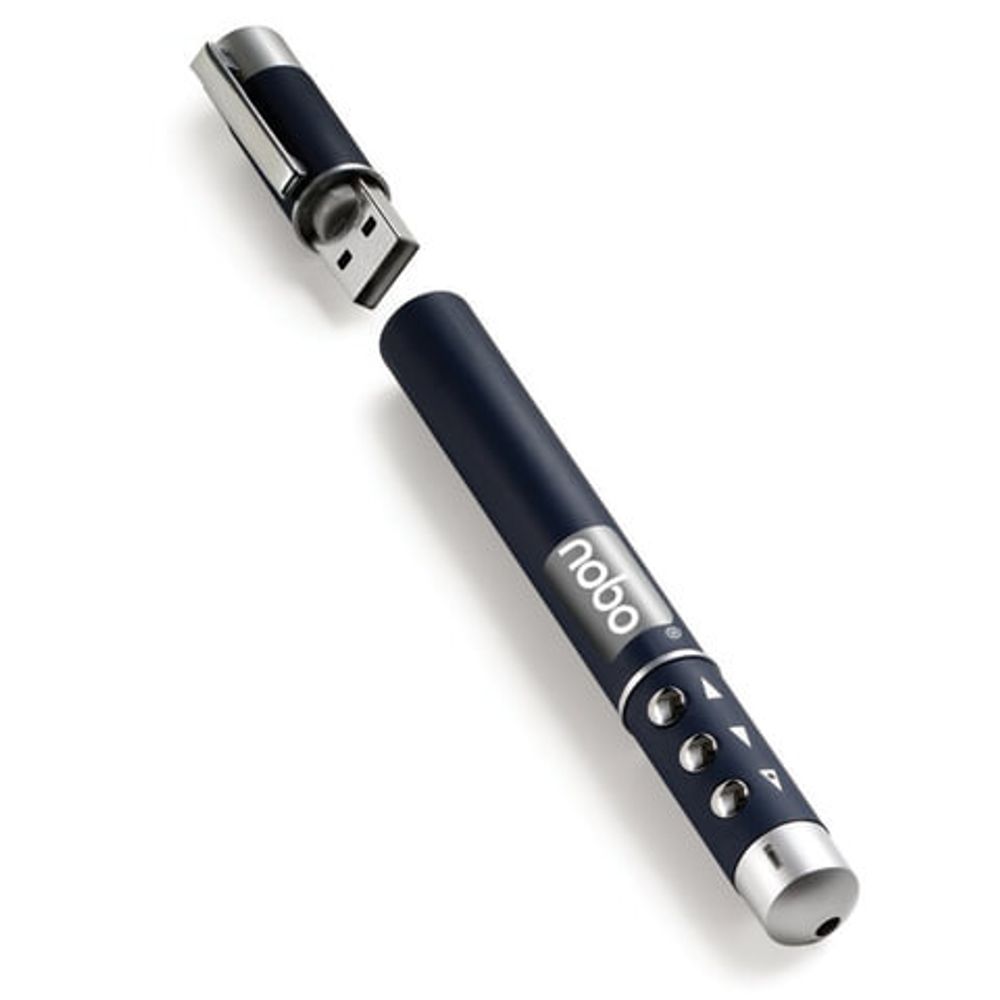 Указка лазерная NOBO "P2", USB-ресивер, встроенный презентер, радиус 100 м, красный луч (ACCO Brands, США), 1902389