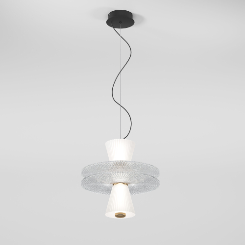 Подвесной светильник с акриловыми и стеклянными плафонами 40028/1 LED белый