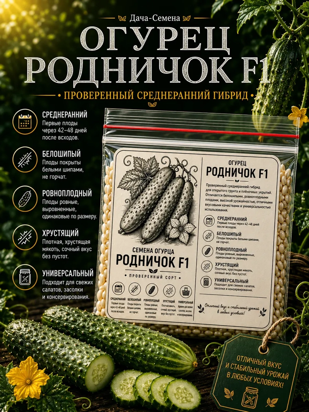 Семена огурца Родничок F1