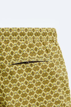 ZARA ПЛАВКИ С ГЕОМЕТРИЧЕСКИМ ПРИНТОМ, БЕЖЕВЫЙ