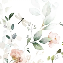 Флизелиновые фотообои 3D на стену 400х270 Листья и птицы