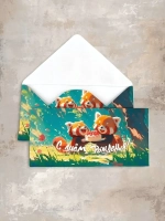 Конверт «С Днем Рождения! (красные панды)» Cn283