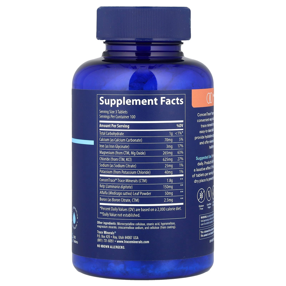 Trace, ConcenTrace, таблетки с минералами и микроэлементами, 300 таблеток