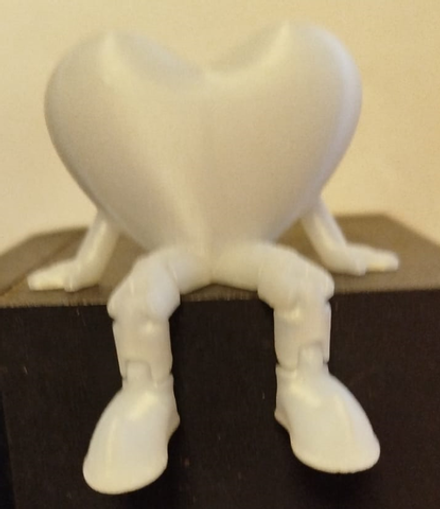 Сердце в темноте светится с подвижными ножками- 3D валентинка подарок универсальный