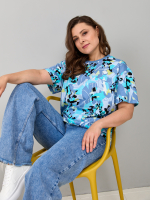 Футболка Фк-193/сероголубой-абстракция