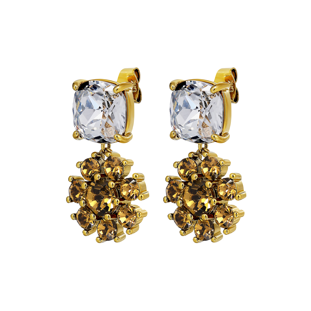 Серьги Dyrberg Kern POPPY SG BROWN / CRYSTAL 470120