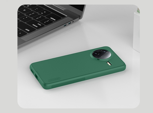 Усиленный чехол зеленого цвета (Dark Green) от Nillkin для Xiaomi Poco F7 Pro и Redmi K80, серия Super Frosted Shield Pro