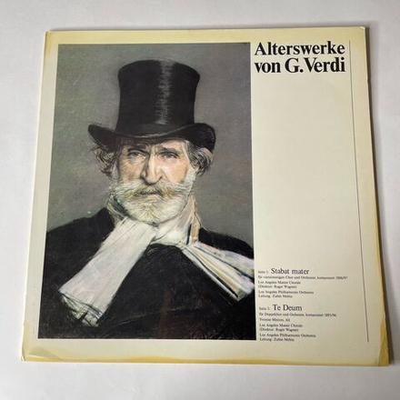 Винтажная виниловая пластинка LP G. Verdi, Los Angeles Master Chorale, Los Angeles Philharmonic Orchestra, Zubin Mehta, Alterswerke Von G. Verdi (Германия 1972)