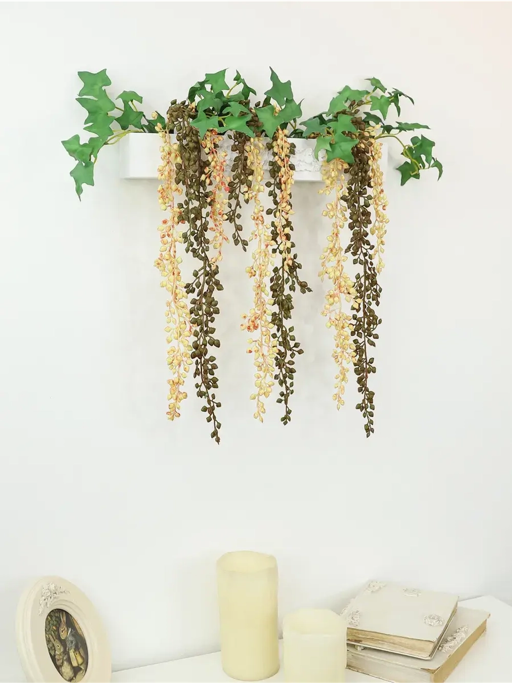 Искусственные цветы на стену в кашпо