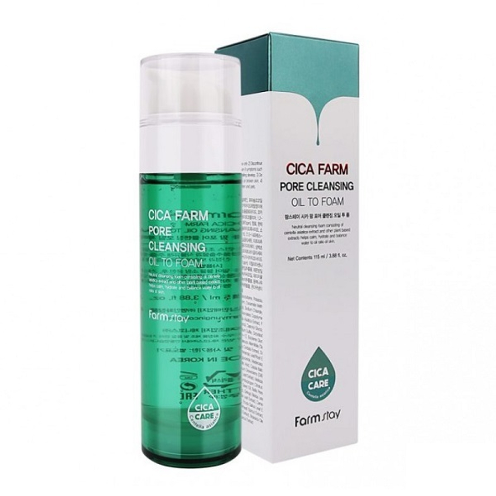 Гидрофильное масло-пенка с Центеллой Азиатской FarmStay Cica Farm Pore Cleansing Oil To Foam 115мл
