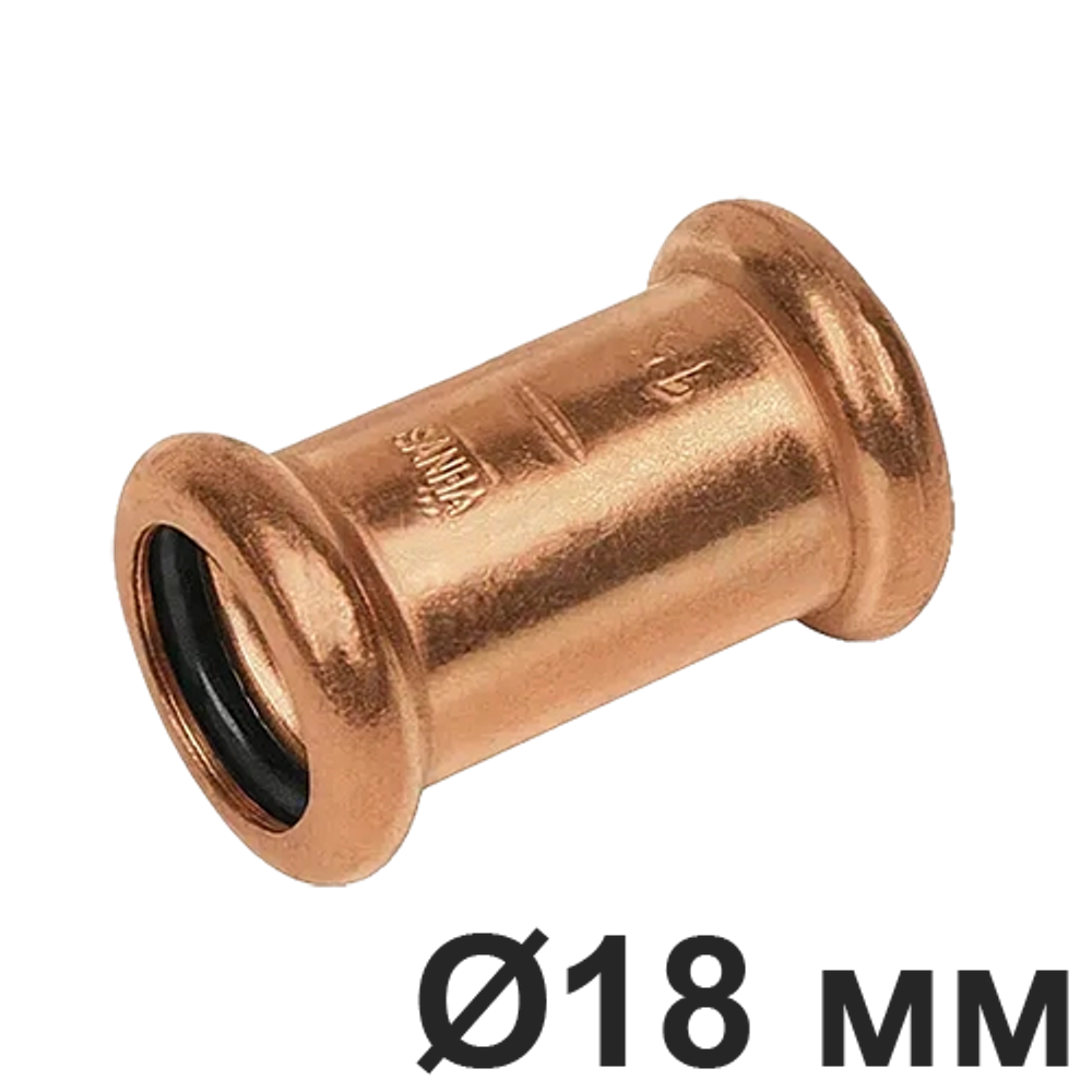 Муфта соединительная для труб, Медная 18 мм Villaris, Villaris 30418 / Ø 18 мм