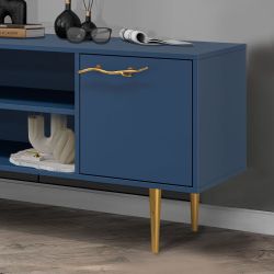 Тумба под ТВ Арт Колор matte 117см Стайл Голд Королевский синий матовый