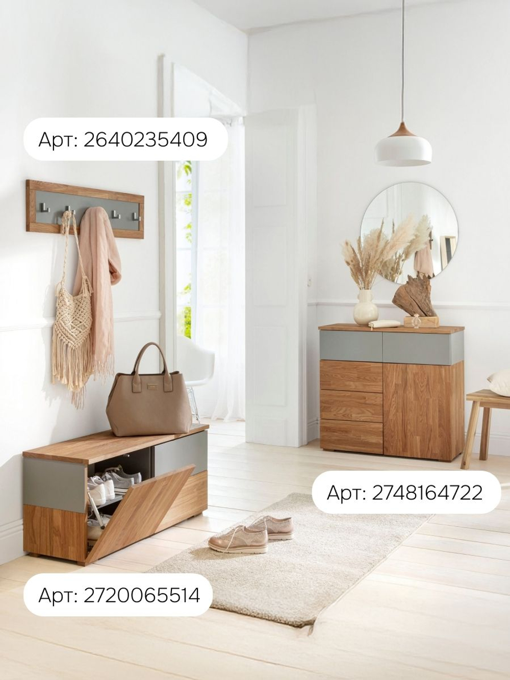 Вешалка настенная, 80х2х22, Кристиан, для одежды, в прихожей, для полотенец в ванную, массив дуба / МДФ, Dipriz