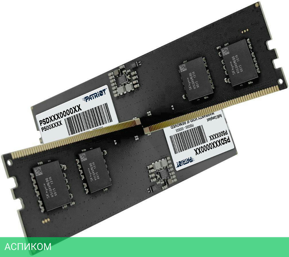 Оперативная память Patriot DDR5 2x16Gb 4800MHz Signature RTL PC5-38400 CL40 DIMM ECC 288-pin 1.1В (PSD532G4800K)