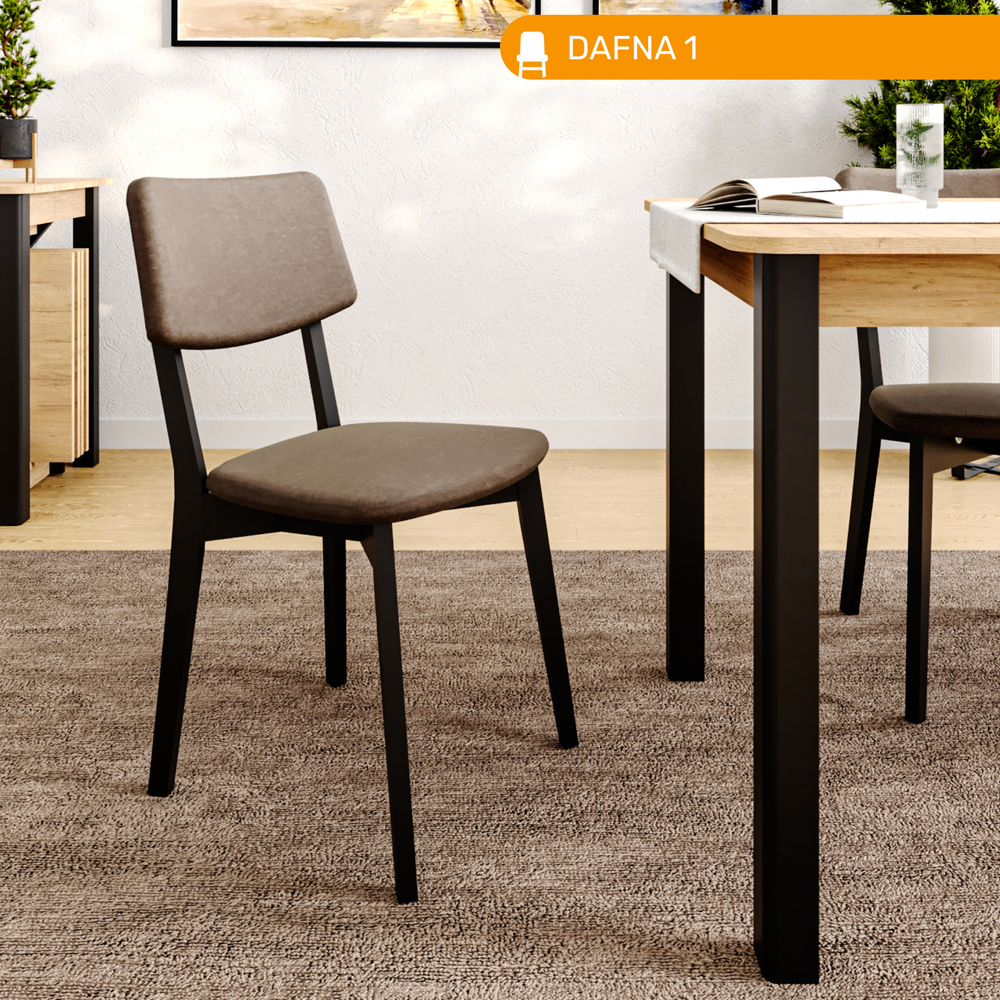 Стул DAFNA 1 деревянный, черное дерево + велюр 232