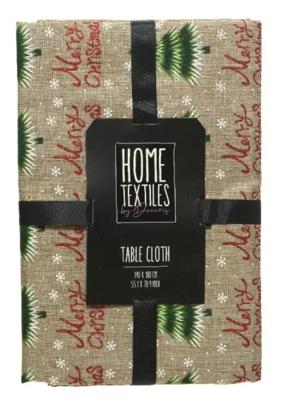 Новогодняя скатерть Merry Christmas,140х180 см., Kaemingk (668551/2)