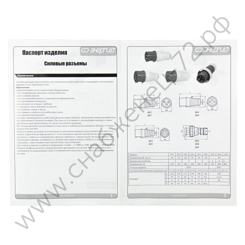 Розетки стационарные наружные Энергия TS