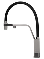 Смеситель для кухни с гибким изливом и подключением фильтра WONZON & WOGHAND, Темный графит (WW-88458013-BGM)