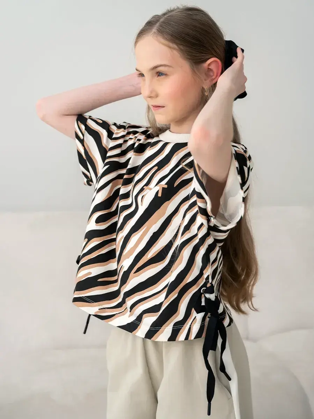 Футболка для девочки с принтом зебра