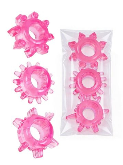 Комплект из трех розовых эрекционных колец (Цвет: розовый)