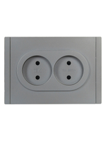 FORTE&PIANO Розетка 2-местная без заземления с защитными шторками безвинтовое крепление 10А FP525 сталь IEK
