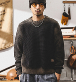 Американский ретро свитер мужской варёный с круглым воротом