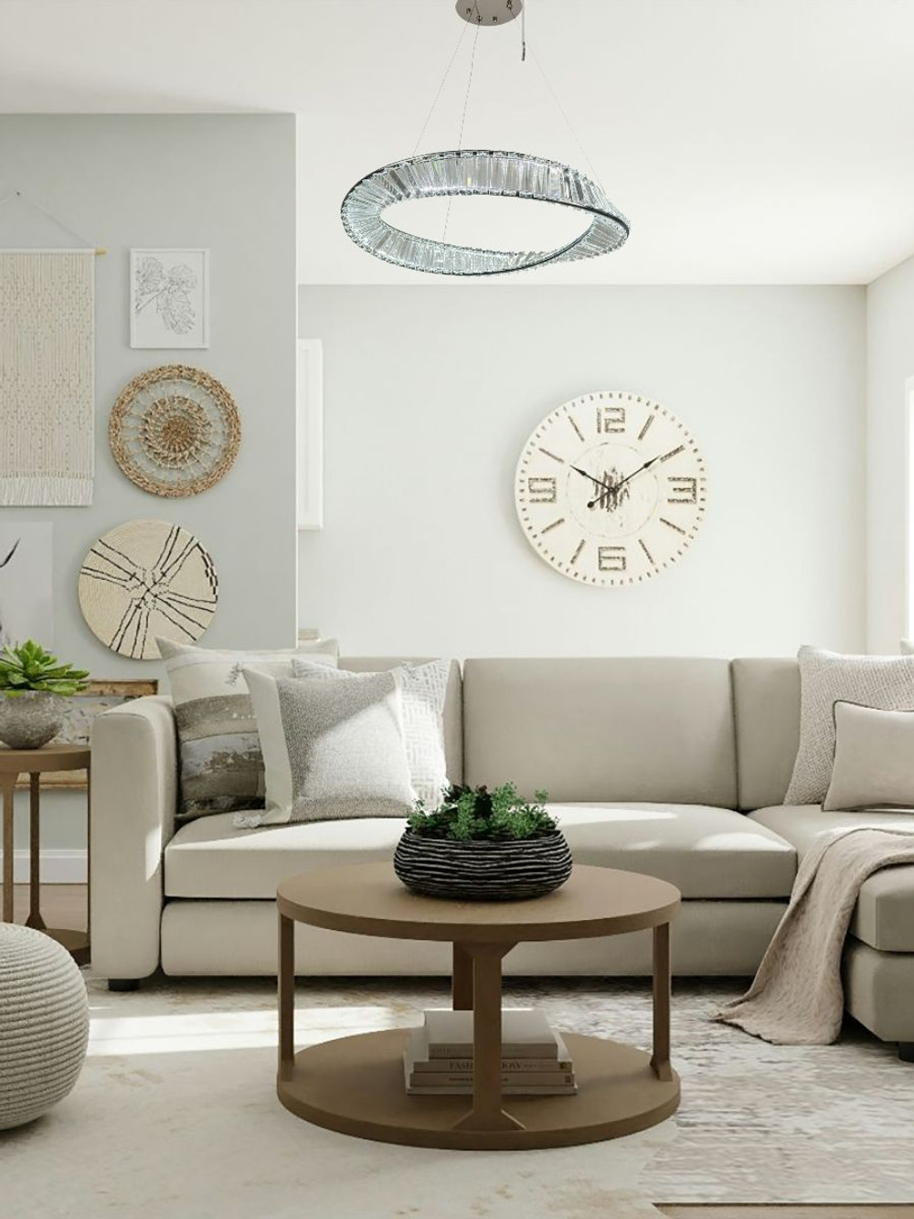 Люстра подвесная светодиодная Lanbos, LED 50 Вт, до 15 кв м, диаметр 60 см, хром