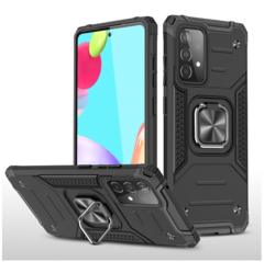 Противоударный чехол Strong Armour Case с кольцом для Samsung Galaxy A52 (Черный)