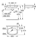Раковина 65 Подвесная Grohe Euro Ceramic 39323000