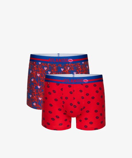 Трусы мужские боксеры (2шт), Atlantic 2GMH-021, голубые + красные