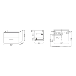 Мебель под раковину Jacob Delafon 80x45 Ola EB391-J5 схема