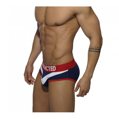 Мужские трусы брифы сине-белые ADDICTED Arrow Brief Navy-White