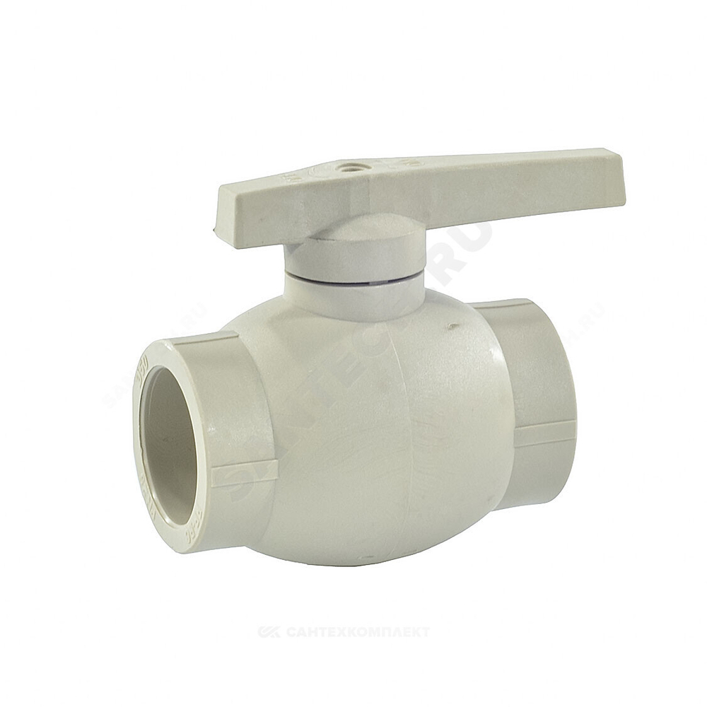 Кран шаровой PP-R серый Дн 32 внутренняя пайка VALFEX 10144032Г