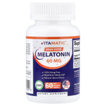 Vitamatic, высокая доза мелатонина, со вкусом натуральных ягод, 60 мг, 60 быстрорастворимых таблеток