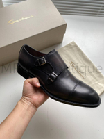Туфли Santoni Carter мужские кожаные темно-коричневые