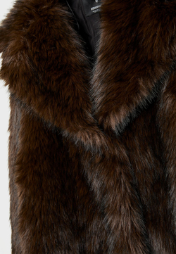 STRADIVARIUS Искусственная шуба стандартного кроя, коричневый