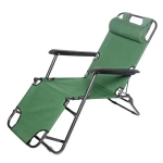 Шезлонг (раскладушка) 153*60*79см «Комфорт» с подголовником, 2 положения, зеленый ДоброСад