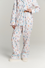 Костюм двойка из сатина с лыжниками - размер S-M