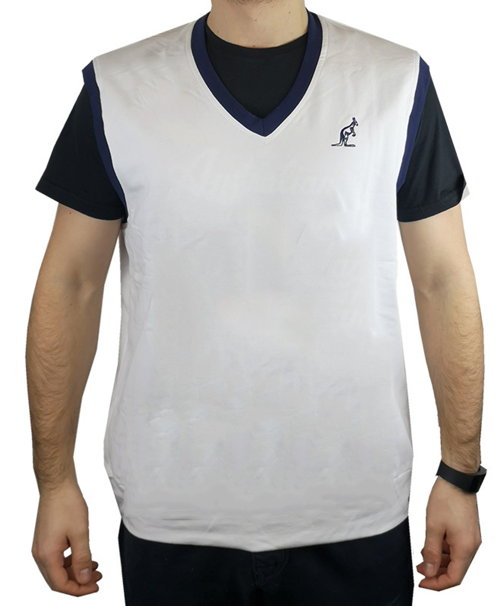 Мужская теннисная жилетка Australian Elastic Fleece Gauzed Gilet - белый