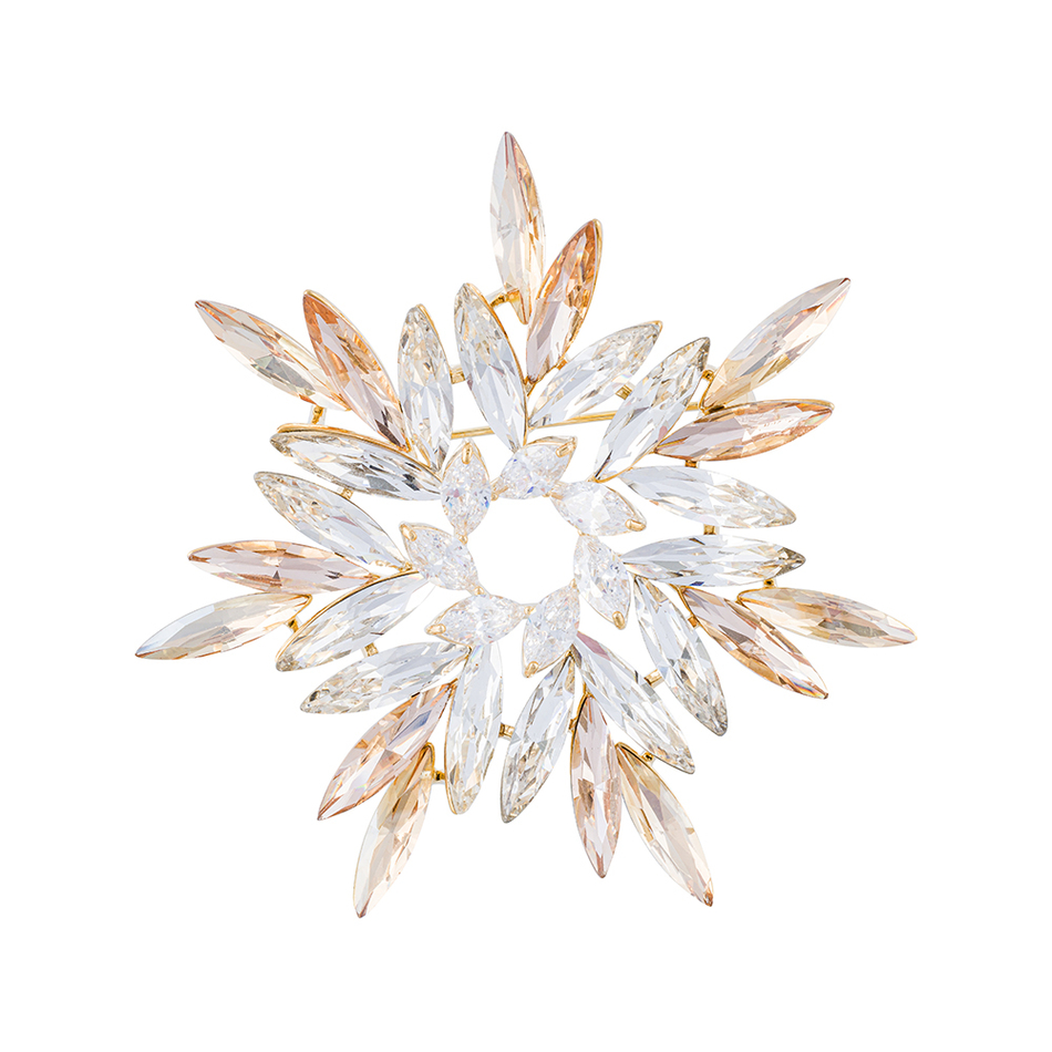 Брошь Fiore Luna ОРЕОЛ Zircon Crystal XR14406 BR/G