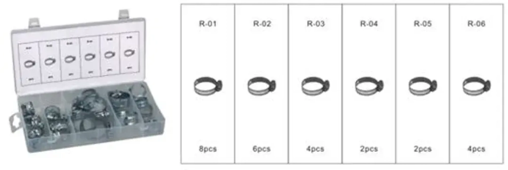 Хомуты монтажные с винтом, 26пр.