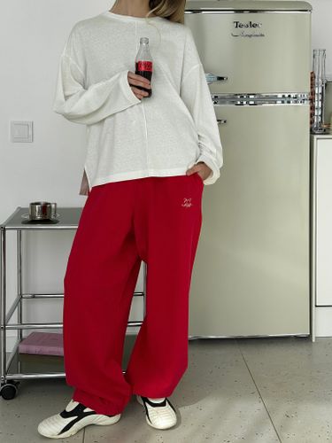 Красные хлопковые спортивные брюки