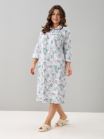 Ночная сорочка С-013/розовозеленый-акварельцветы