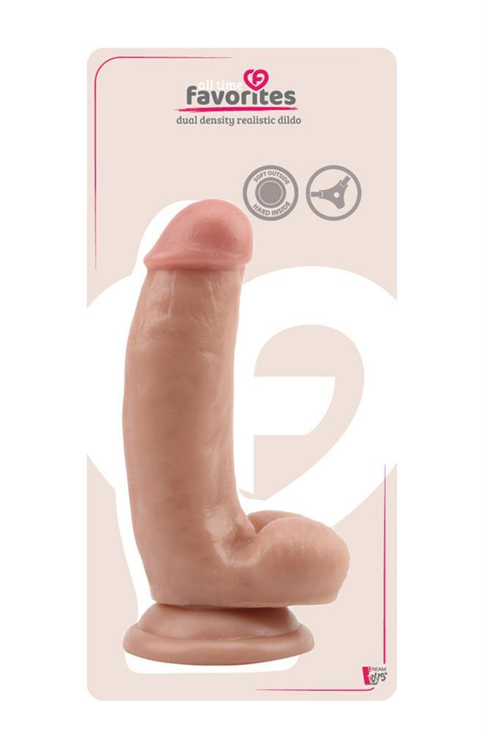 Телесный фаллоимитатор DUAL DENSITY DILDO на присоске - 17 см. (Цвет: телесный)