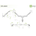 ErgoFount DFS-202DC Настольное крепление для 2 мониторов диагональю до 24'' с шарнирными двухколенными вылетами, газово-пружинными амортизаторами и зажимом к столу типа "С". Цвет - серебристый