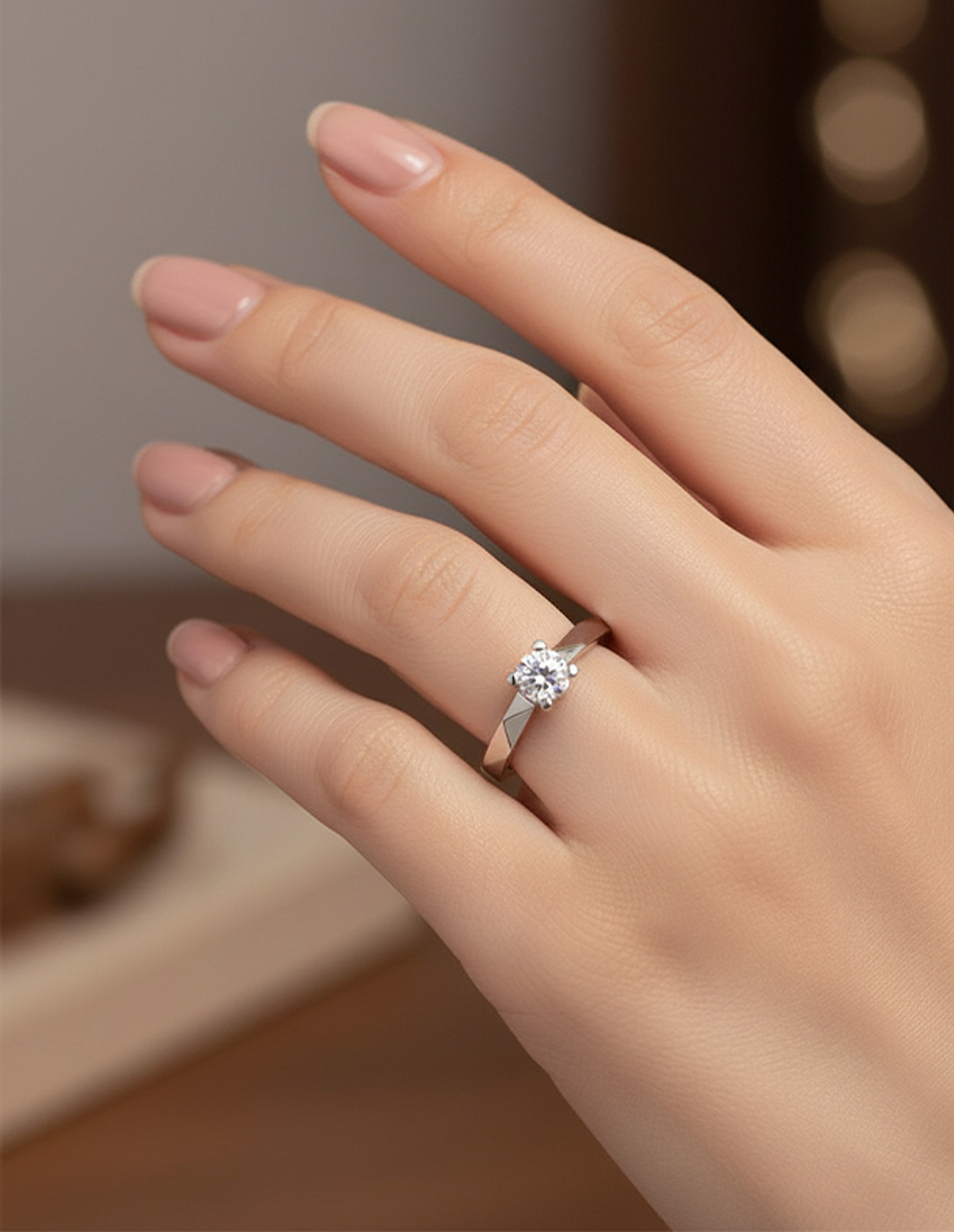 Помолвочное кольцо с бриллиантом