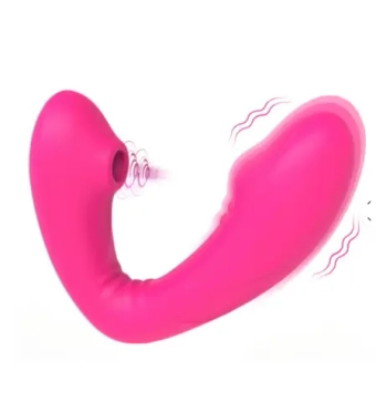 Парный вибратор с вакуумной стимуляцией клитора работает от приложения